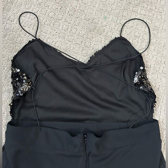 Asos Black Sequined Romper Backless - Picture 7 of 9